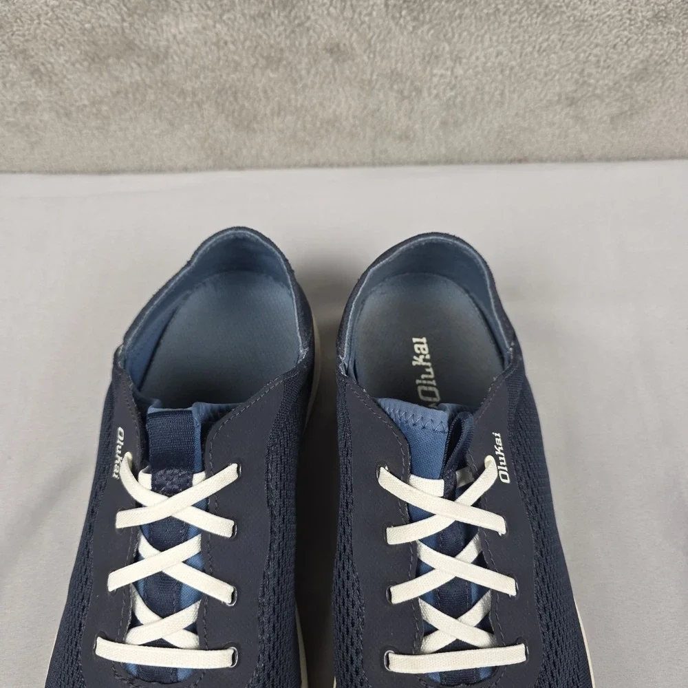 OluKai Moku Pae Boat Shoes Mens Size 10.5 Blue Mesh Lace Up Casual Sneakers